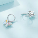 925 Sterling Silver Earrings with Resin, 23x13mm, Plated Platinum for Women-5