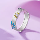 925 Sterling Silver Enamel Ring Size 6.0 for Women-4