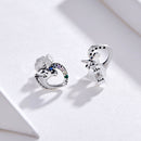 925 Sterling Silver Earrings with Oxidized Finish and Pavé Setting-5