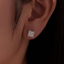 925 Sterling Silver 0.8cm Pavé Setting CZ White Gold Plated Earrings for Women-6