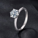 925 Sterling Silver Moissanite 1 Carat Ring Size 6-2