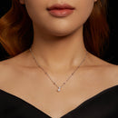 925 Sterling Silver Moissanite and Freshwater Pearl Necklace 40+5cm for Women-7