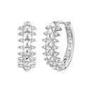 925 Sterling Silver White Gold Plated 1.6cm Pavé CZ Hoop Earrings for Women-1
