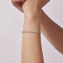 925 Sterling Silver + Moissanite White Gold 21cm Bracelet for Women-7
