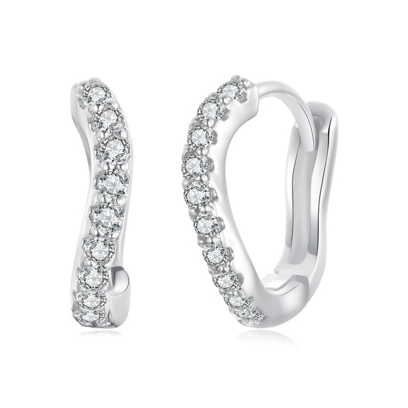 925 Sterling Silver Pavé CZ Earrings for Women