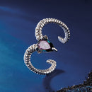 925 Sterling Silver Ring with Transparent Glass - Stylish E | 0.2cm Width for Women-3