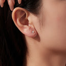 925 Silver White Gold Plated 1.4cm Brass Earrings for Women-7