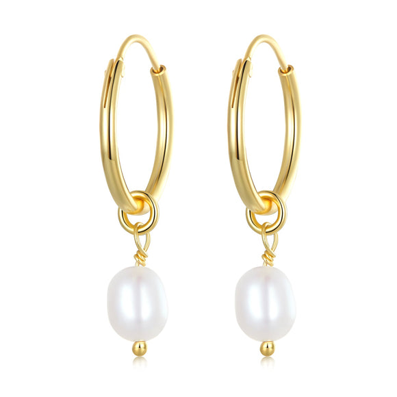 925 Sterling Silver Baroque Pearl Earrings for Women