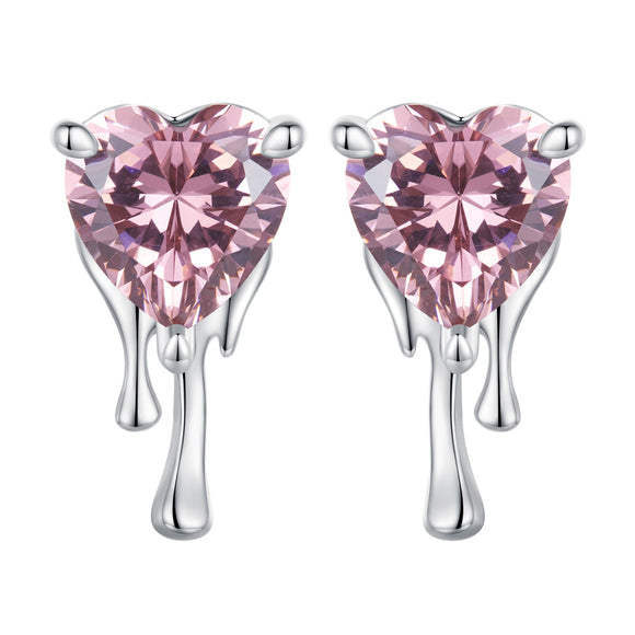 925 Sterling Silver CZ Earrings with Pavé Setting for Women