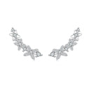 925 Sterling Silver White Gold Plated CZ Earrings 0.5*1.8cm for Women-1