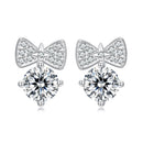 925 Sterling Silver Earrings with CZ and White Gold Plating for Women-2