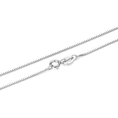 925 Sterling Silver + Plated White Gold Necklace 40cm for Women - 0