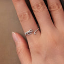 925 Sterling Silver Oxidized Pavé Setting CZ Ring-4