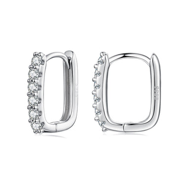 925 Sterling Silver Moissanite Earrings 1.4cm for Women