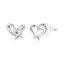 925 Sterling Silver White Gold Plated Earrings 0.7x0.8cm for Women-1