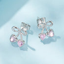 925 Sterling Silver Earrings with Pavé Setting CZ and Transparent Glass for Women-3