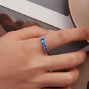 925 Sterling Silver Ring with White Gold Plating for Women, Size 6.0-6