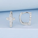 925 Sterling Silver Hoop Earrings with Pavé Setting CZ, 1.3x0.8cm, for Women-2