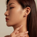 925 Sterling Silver Platinum Plated Pavé CZ Earrings-7