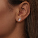 925 Sterling Silver Earrings with Plated White Gold and CZ-6