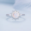 925 Sterling Silver Translucent Opal Platinum Plated Ring-3