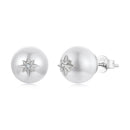 925 Sterling Silver Earrings with CZ and Synthetic Pearl for Women-1