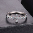 925 Sterling Silver Moissanite 0.15-0.20 Carat Ring for Women, Size 6-5