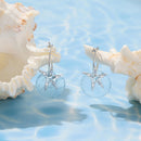 925 Sterling Silver Earrings with Nano Opal Stone and CZ in White Gold Plated, 2.8cm for Women-2