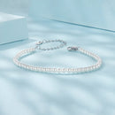 925 Sterling Silver White Gold Plated Shell Pearl Bracelet 16+6cm for Women-4
