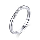 925 Sterling Silver Pavé Set CZ Platinum Plated Ring Size 6 for Women-3