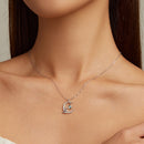 925 Sterling Silver Adjustable Moonstone Necklace with CZ Accents for Women-6