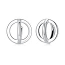 925 Sterling Silver Earrings - Oxidized Silver Finish, 1.3cm for Women-1
