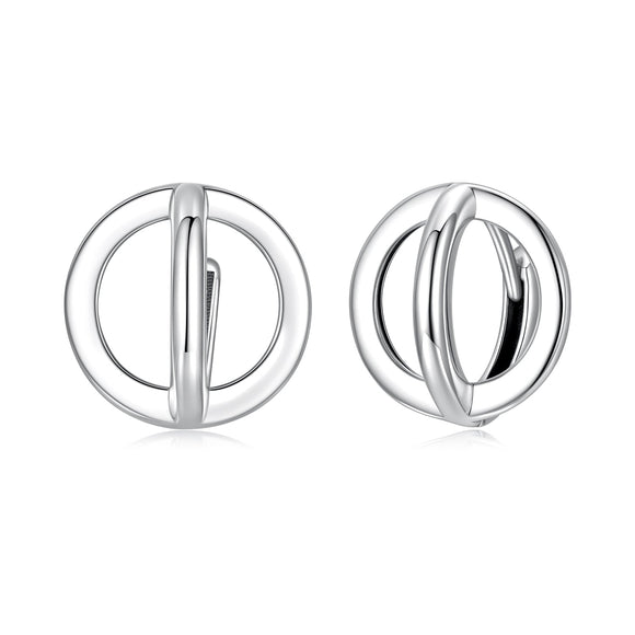 925 Sterling Silver Earrings - Oxidized Silver Finish, 1.3cm for Women