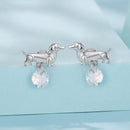 925 Sterling Silver White Gold Plated Pavé Setting CZ Earrings for Women-3
