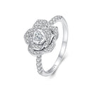 925 Sterling Silver Pavé Set CZ Platinum Plated Ring Size 6 for Women-3