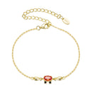 925 Sterling Silver Gold Plated CZ Bracelet 15+6cm for Women-1