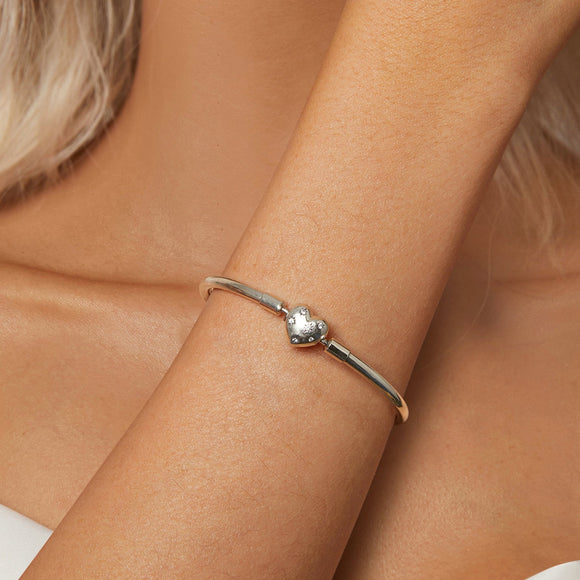 925 Sterling Silver White Gold Plated 17.0cm CZ Bracelet for Women