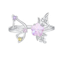 925 Sterling Silver Ring with Pavé Setting CZ, White Gold Plated, 1.7mm Width, for Women-1