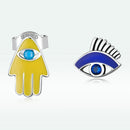 S925 Sterling Silver Enamel Pavé Set CZ Earrings-4