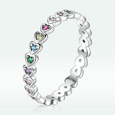 925 Sterling Silver & Platinum Plated 0.29cm CZ Ring for Women Size 6.0 - 0