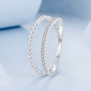 925 Sterling Silver Ring 6.0 Size with Pavé Setting CZ-3