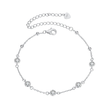 925 Sterling Silver 3mm Moissanite Bracelet for Women