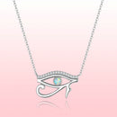 925 Sterling Silver Opal Necklace with CZ and Platinum Plating, Adjustable Length 45cm, Women’s Jewelry-6