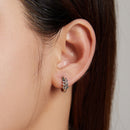 S925 Oxidized Silver Earrings 1.2*0.5cm for Women-7