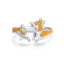 925 Sterling Silver Enamel Plated White Gold 2.6mm Ring-2