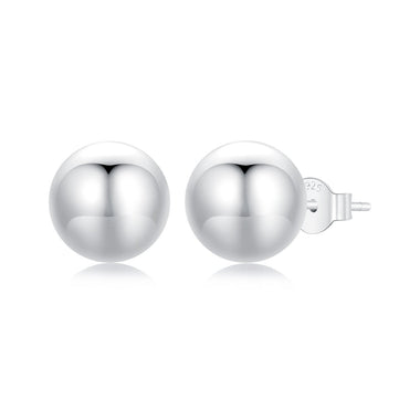 925 Sterling Silver Plated White Gold Earrings - 10mm for Women - 0