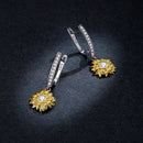 S925 Sterling Silver Plated Gold Pavé Setting CZ Earrings-6