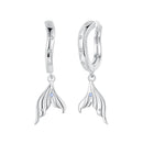 925 Sterling Silver Earrings with Nano Opal Stone and CZ in White Gold Finish-1