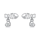 925 Sterling Silver Earrings with Pavé Setting CZ in Oxidized Silver-1