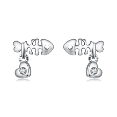 925 Sterling Silver Earrings with Pavé Setting CZ in Oxidized Silver